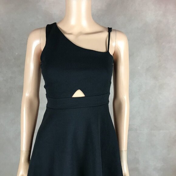 Material Girl Black One-Shoulder Fit and Flare Mini Dress NWT SMALL - Picture 3 of 7